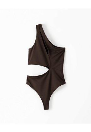 Body Asimétrico Cut Out Chocolate Mujer Chocolate