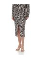 Falda Midi Tiro Alto Cruzada Print Mujer Negro de Gef