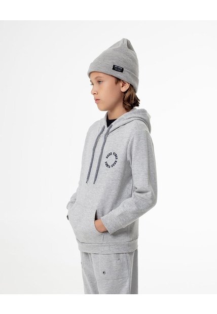 Buzo Tipo Hoddie Gris Niño Gris