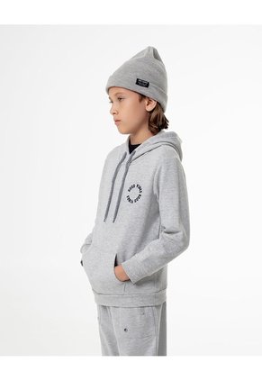 Buzo Tipo Hoddie Gris Niño Gris