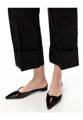 Pantalón Culotte Tiro Medio Negro Mujer Negro