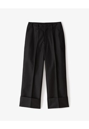 Pantalón Culotte Tiro Medio Negro Mujer Negro