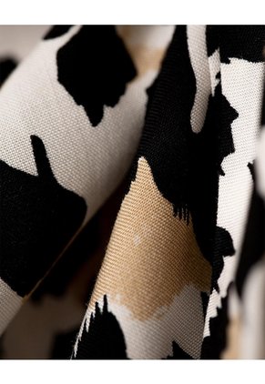 Falda Midi Tiro Alto Cruzada Print Mujer Negro