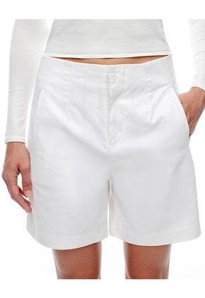 Short Tiro Alto Algodón Blanco Mujer Blanco