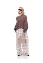 Pantalón Relax Tiro Medio Algodón Cuadros Mujer Cafe de Gef