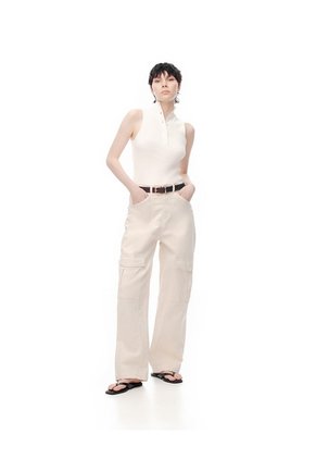 Camiseta Esqueleto Slim Tejido De Punto Blanca Mujer Blanco