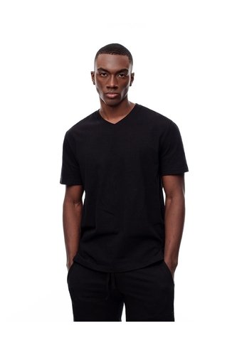 Camiseta Relax Algodón Negra Hombre Negro Gef