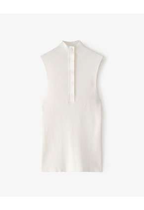 Camiseta Esqueleto Slim Tejido De Punto Blanca Mujer Blanco