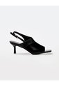 Sandalias Slingback De Tacón Bajo Negras Mujer Negro de Gef