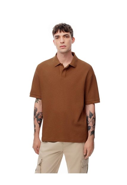 Polo Regular Algodón Caramelo Hombre Marron Claro