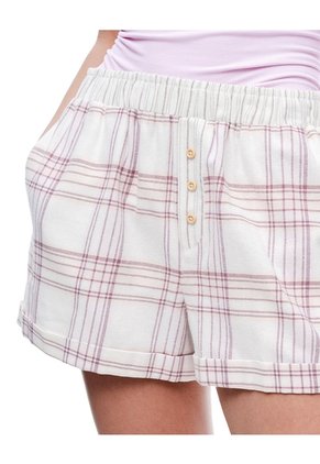 Short De Pijama Cuadros Mujer Cafe