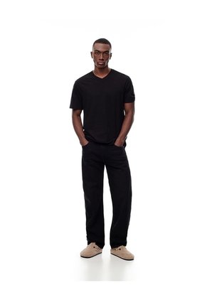 Camiseta Relax Algodón Negra Hombre Negro