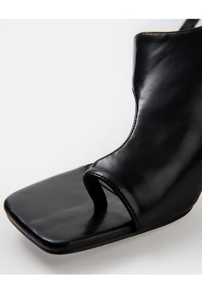 Sandalias Slingback De Tacón Bajo Negras Mujer Negro