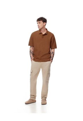 Polo Regular Algodón Caramelo Hombre Marron Claro