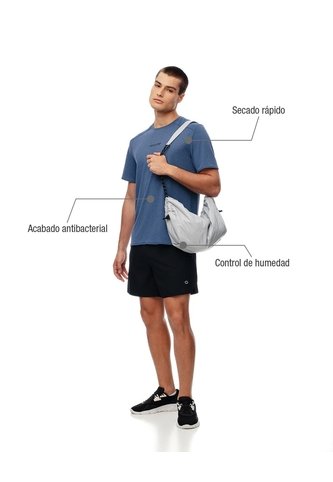 Camiseta Deportiva Control Humedad Azul Hombre Azul Gef