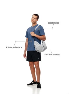 Camiseta Deportiva Control Humedad Azul Hombre Azul