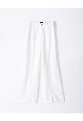 Pantalón Wide Leg Tiro Alto Blabco Mujer Blanco