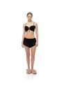 Crop Top Anudado Ojalillo Negro Mujer Negro de Gef