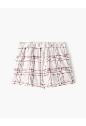 Short De Pijama Cuadros Mujer Cafe