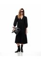Vestido Midi Manga 3/4 Negro Mujer Negro de Gef