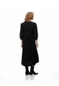 Vestido Midi Manga 3/4 Negro Mujer Negro de Gef