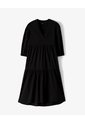 Vestido Midi Manga 3/4 Negro Mujer Negro de Gef