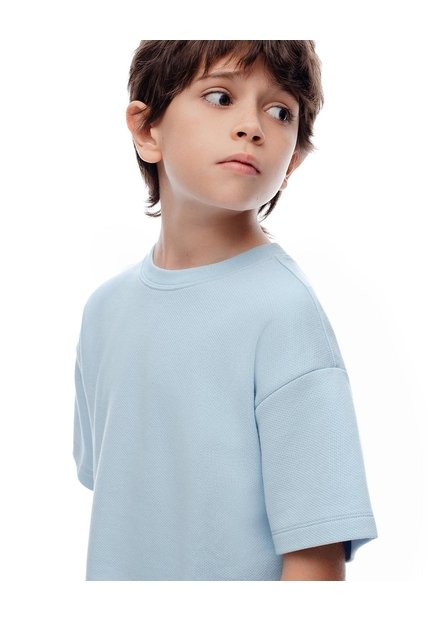 Camiseta Regular Algodón Azul Niño Azul