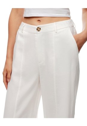 Pantalón Wide Leg Tiro Alto Blabco Mujer Blanco