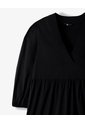 Vestido Midi Manga 3/4 Negro Mujer Negro de Gef