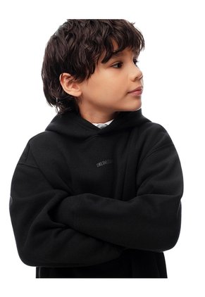 Buzo Tipo Hoddie Negro Niño Negro