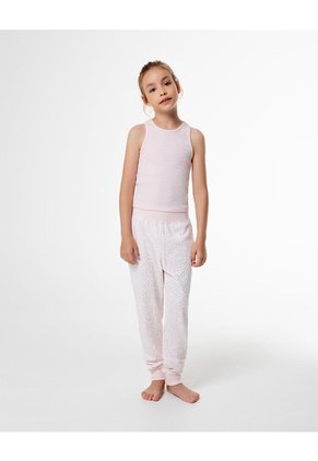 Blusa + Pantalón De Pijama Algodón Estampada Niña Rosa
