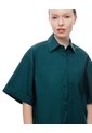 Camisa Manga Corta Oversize Algodón Verde Mujer Verde de Gef