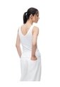 Camiseta Manga Sisa Slim Rib Algodón Blanca Mujer Blanco de Gef