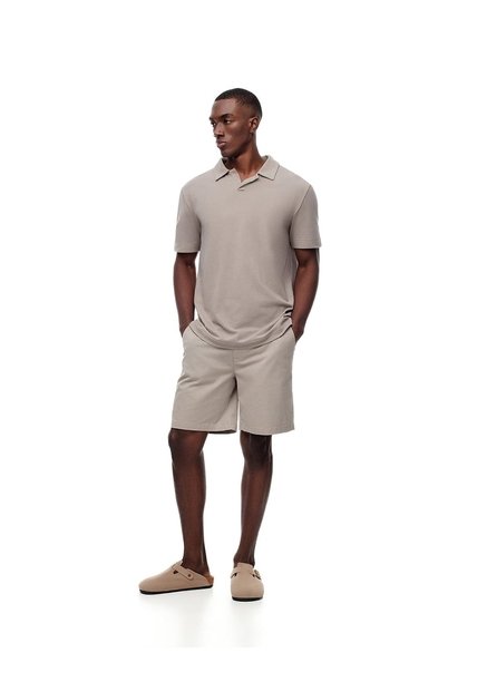 Bermuda Regular Drill Algodón Taupe Hombre Marron Claro