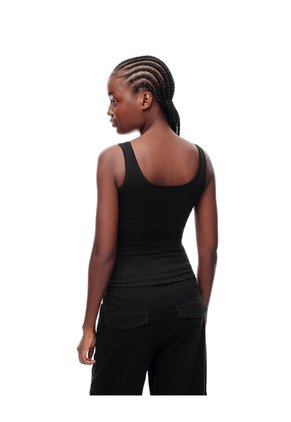 Camiseta Manga Sisa Slim Seamless Negra Mujer Negro