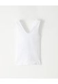 Camiseta Manga Sisa Slim Rib Algodón Blanca Mujer Blanco de Gef
