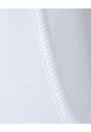 Camiseta Manga Sisa Slim Rib Algodón Blanca Mujer Blanco