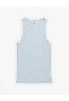 Camiseta Esqueleto Slim Rib Algodón Azul Mujer Azul
