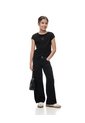Camiseta Regular Algodón Negra Apliques Brillo Niña Negro de Gef