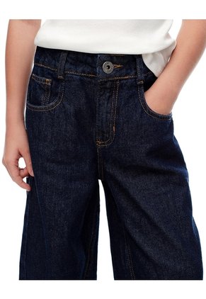 Jean Wide Leg Tiro Medio índigo Oscuro Niña Azul Oscuro