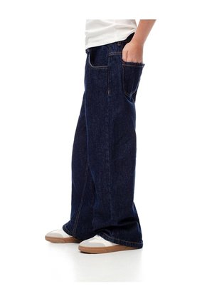 Jean Wide Leg Tiro Medio índigo Oscuro Niña Azul Oscuro