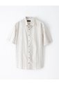 Camisa Manga Corta Regular Lino Rayas Hombre Marron de Gef
