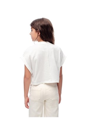 Camiseta Regular Algodón Blanca Niña Blanco