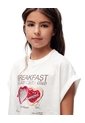Camiseta Regular Algodón Blanca Niña Blanco de Gef