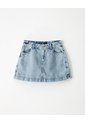 Falda Short Tiro Alto Denim índigo Claro Mujer Azul Oscuro de Gef