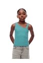 Camiseta Asimétrica Slim Rib Algodón Azul Niña Azul de Gef