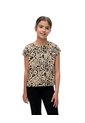 Camiseta Regular Algodón Habano Print Niña Marron de Gef