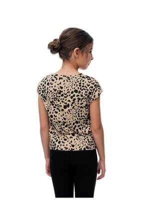 Camiseta Regular Algodón Habano Print Niña Marron