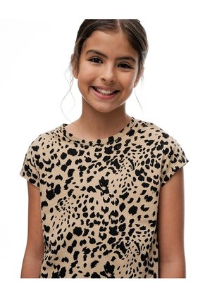 Camiseta Regular Algodón Habano Print Niña Marron
