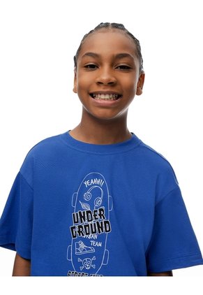 Camiseta + Bermuda De Pijama Algodón Surtida Niño Azul